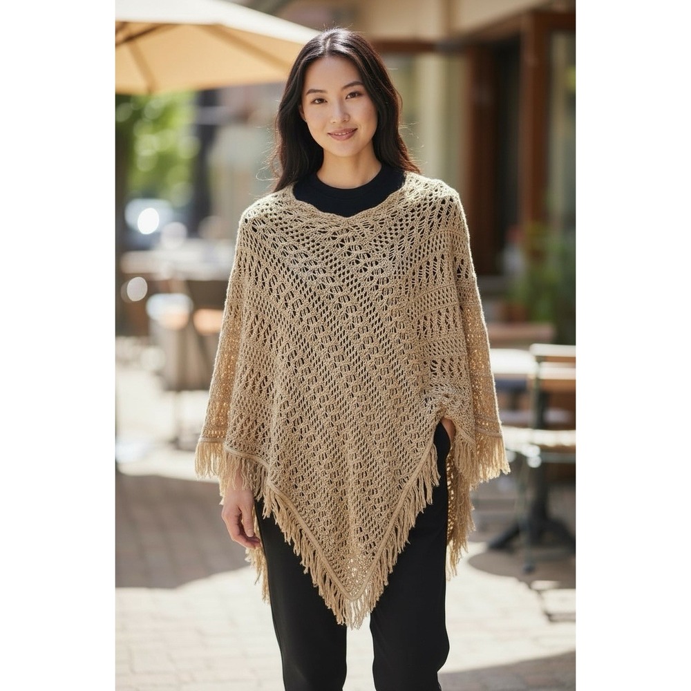 Y2K Boho Shawl Cape Size One Size Womens Wrap Warm Questions‎ By Say What Retro